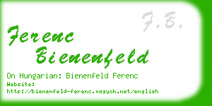 ferenc bienenfeld business card